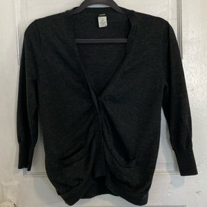 J. Crew Gray Merino Wool Cardigan